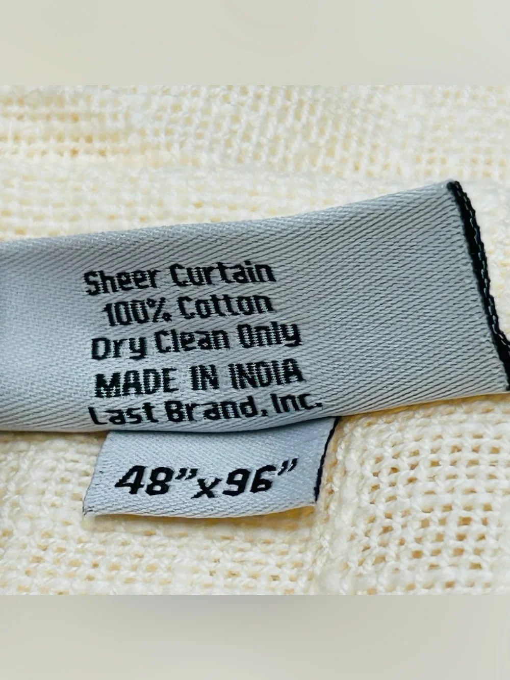 QUINCE Set Of 2 48x96 Cotton Sheer Curtains Ivory 0519
